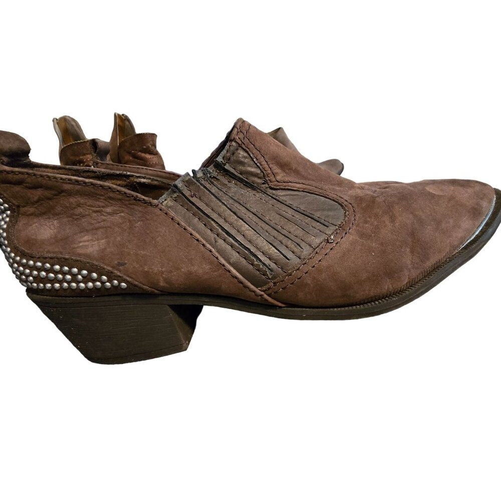 Circus By Sam Edelman Womens Brown Suede Studded Ankle Boots Size 9